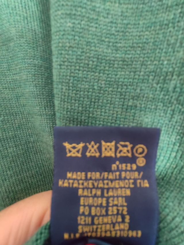 Maglione Ralph Lauren Verde Scollo a V Taglia L