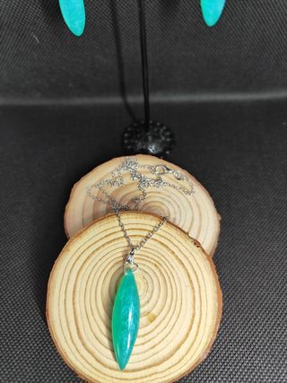 Orecchini e Ciondolo Argento 925 e Resina Turchese