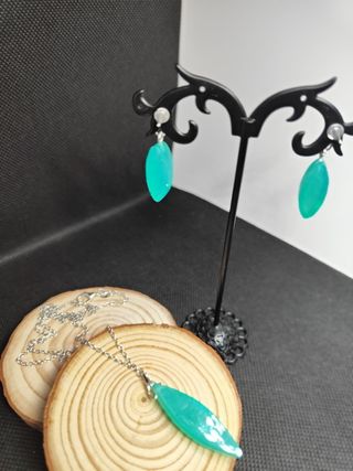 Orecchini e Ciondolo Argento 925 e Resina Turchese