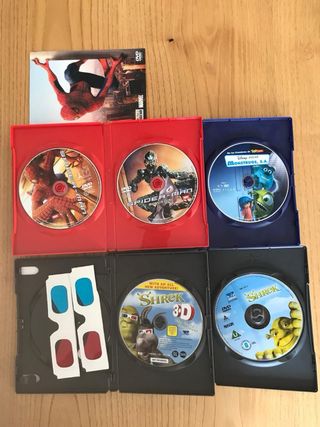 Lote DVDs Monstruos SA, Spiderman, Shrek