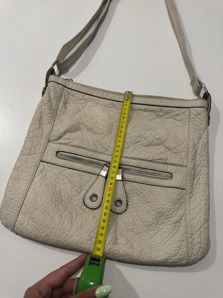 Bolso Bandolera de Piel Auténtica Color Beige 