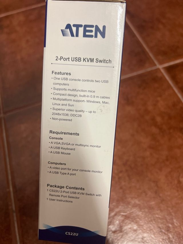 ATEN 2-Port USB KVM Switch CS22U Nuevo