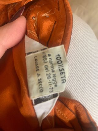 Camicia in pura seta arancione