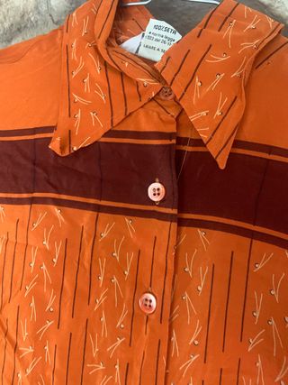 Camicia in pura seta arancione