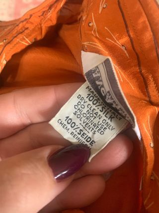 Camicia in pura seta arancione
