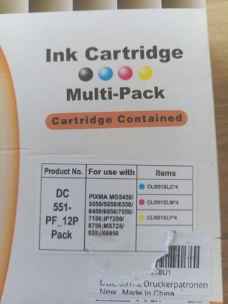 12 Cartucce Stampante Canon CLI551