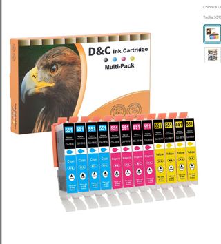 12 Cartucce Stampante Canon CLI551