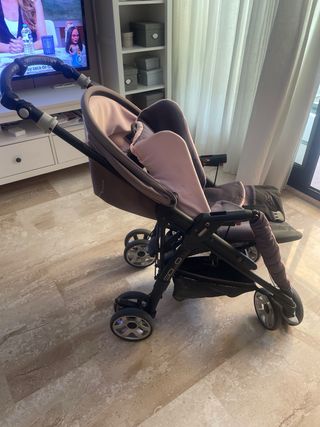 Carrito de paseo Jane gris y rosa