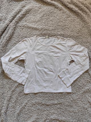 Camiseta Blanca Manga Larga Mujer