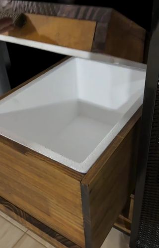 Mueble Bar Nevera Metálico y Madera