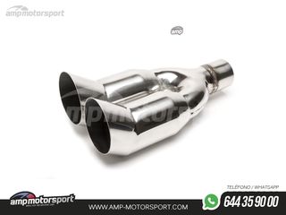 COLA DE ESCAPE DOBLE REDONDA TIPO DTM 89MM