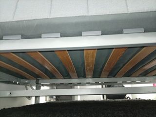 Sofá cama de Ikea con funda turquesa