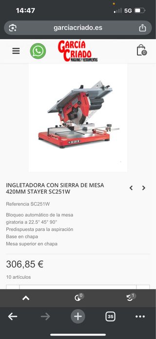 Ingletadora con sierra de mesa 420mm