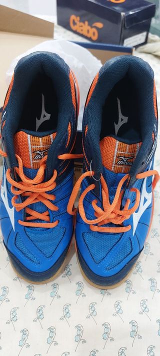 Scarpe Mizuno Volley Blu Arancio Nuove 38.5