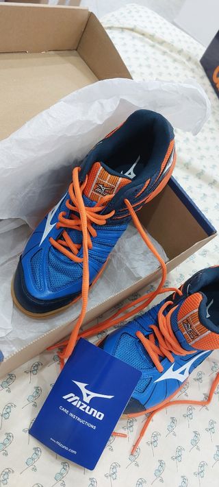 Scarpe Mizuno Volley Blu Arancio Nuove 38.5