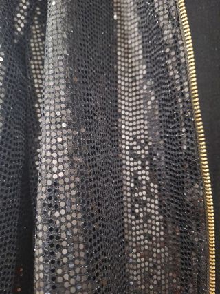 Cazadora bomber lentejuelas negra y dorada