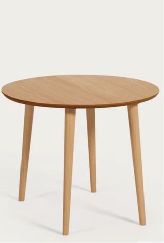 Mesa redonda extensible madera 90(170)90cm. Roble.