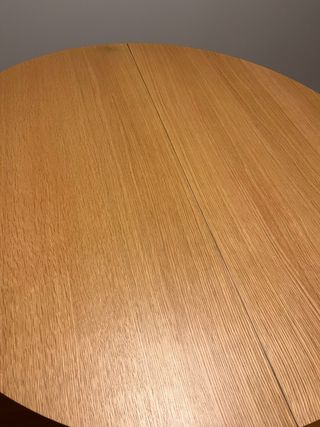 Mesa redonda extensible madera 90(170)90cm. Roble.