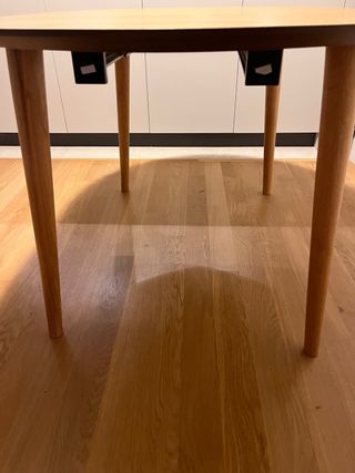 Mesa redonda extensible madera 90(170)90cm. Roble.