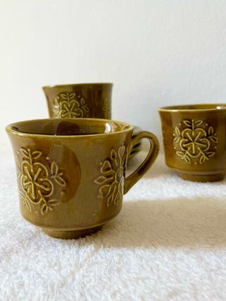 Set 5 Tazas y Platillos Antiguos