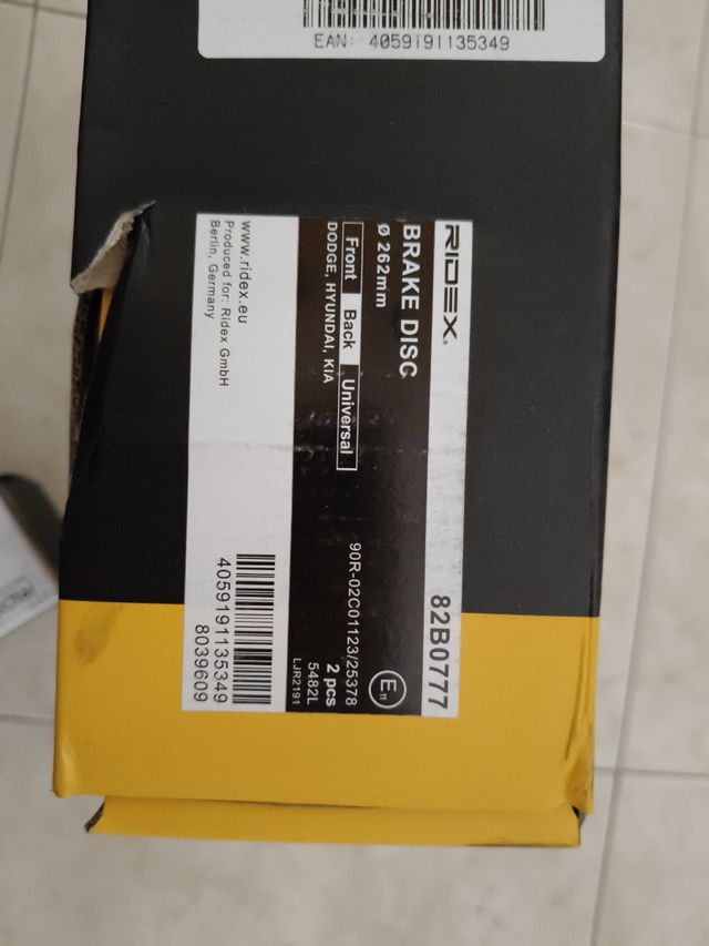 Discos y pastillas de Freno Traseros RIDEX