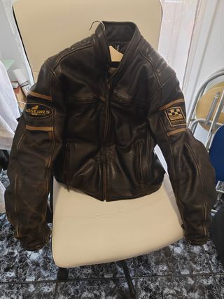 Chaqueta de Moto Helston's Cuero Marrón