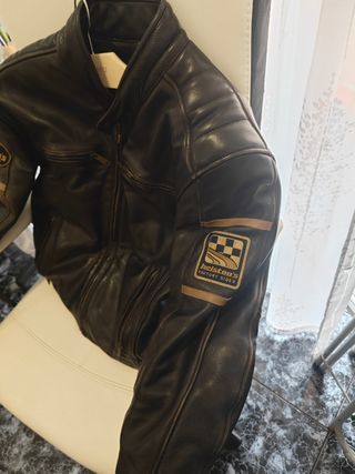 Chaqueta de Moto Helston's Cuero Marrón