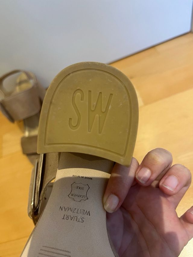Sandalias Stuart Weitzman Beige Hebilla Talla 36.5