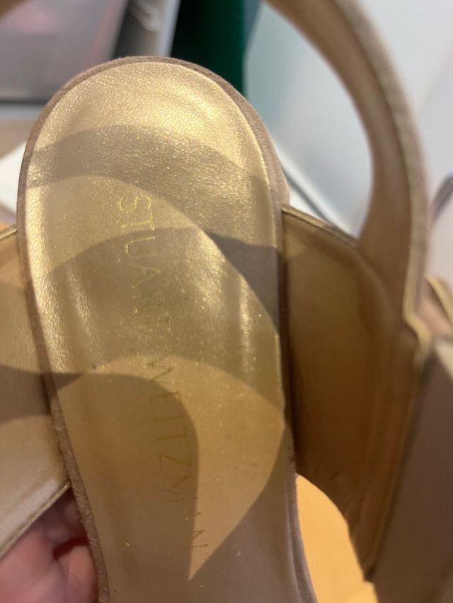 Sandalias Stuart Weitzman Beige Hebilla Talla 36.5