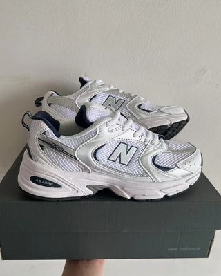 New Balance 530 Talla 45 Blanco Plata Marino