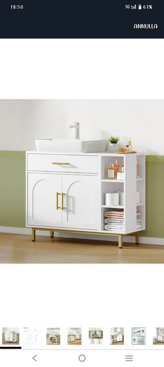 Arredo bagno bianco e oro