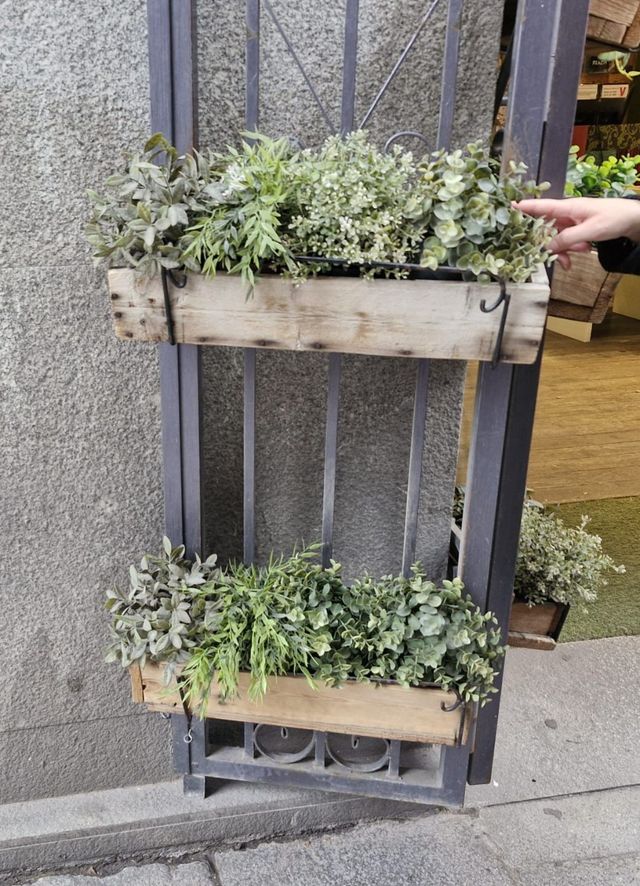 Mini fioriere in legno bianco decapato