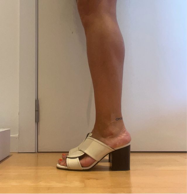 Sandalias Chloe Tacón Ancho off white