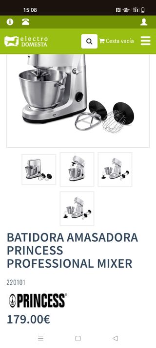 Batidora Amasadora Princess 220101 Profesional