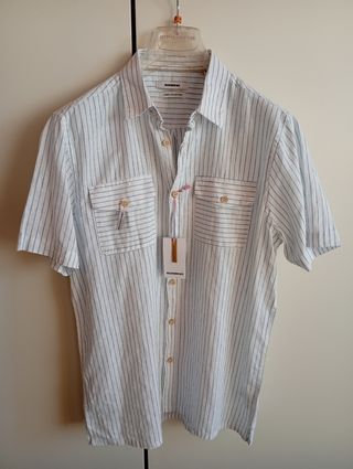 Camicia uomo Sorbino a righe misto lino cotone