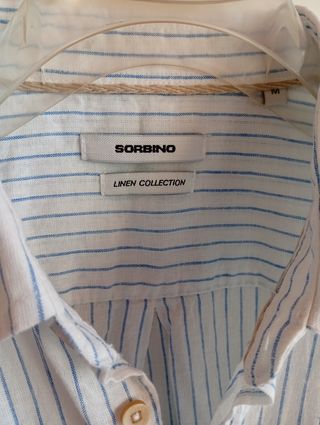 Camicia uomo Sorbino a righe misto lino cotone