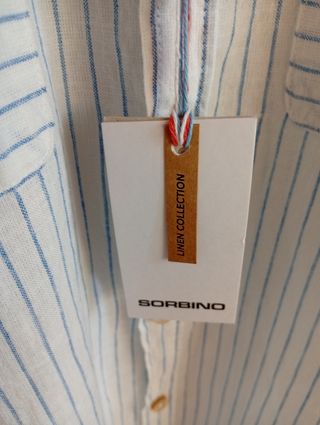 Camicia uomo Sorbino a righe misto lino cotone