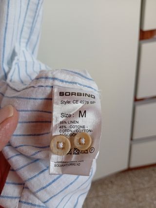 Camicia uomo Sorbino a righe misto lino cotone