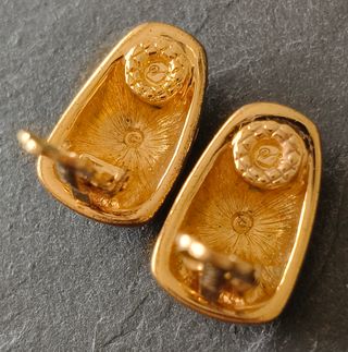 Pendientes Swarovski Clip Dorados efecto matelassé