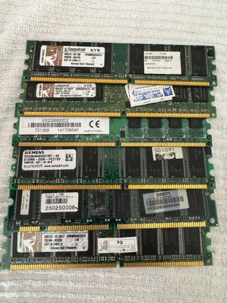 Lote Memorias RAM Kingston y Siemens