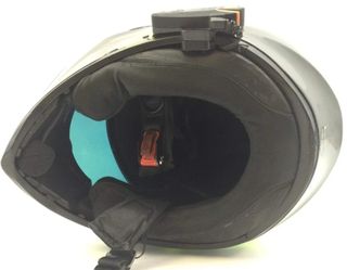 Casco AGV Negro con Visera Naranja