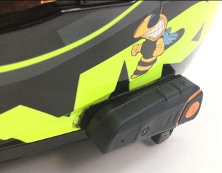 Casco AGV Negro con Visera Naranja