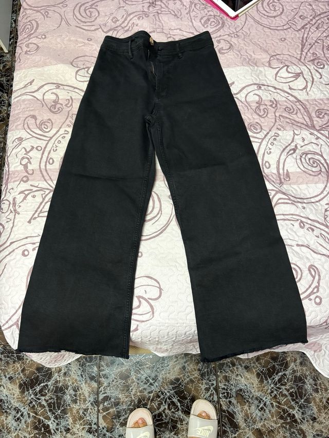 Pantalones anchos mujer negros