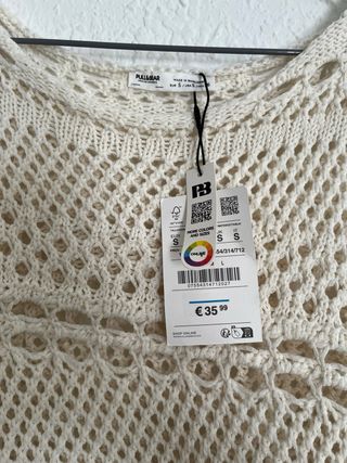 Jersey calado Pull&Bear beige talla única