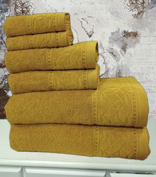 Jogo de Toalhas de Banho 6 Peças Amarelo
