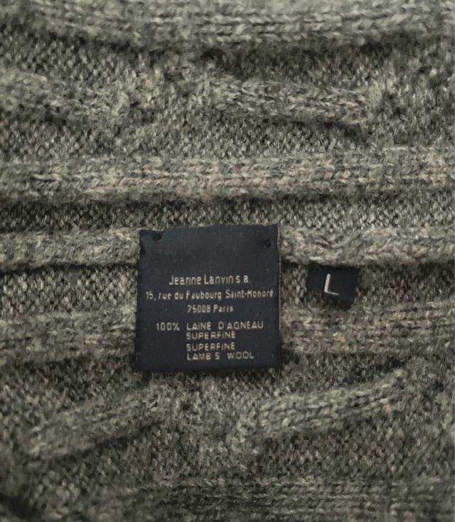 Jersey Lanvin hombre trenzado gris