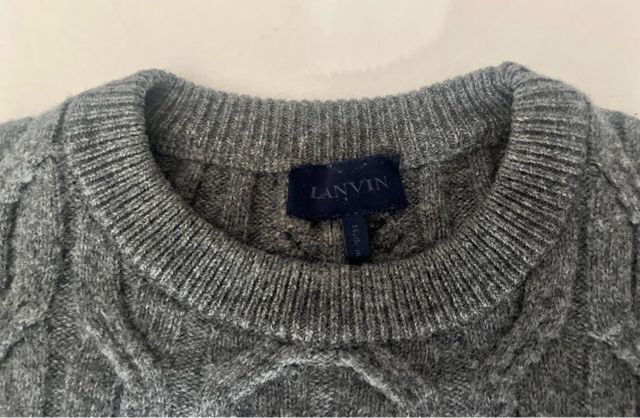 Jersey Lanvin hombre trenzado gris