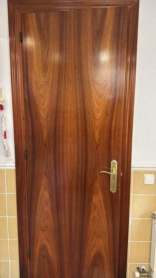 Puerta interior madera oscura 211 x 72 x 3.5 cm