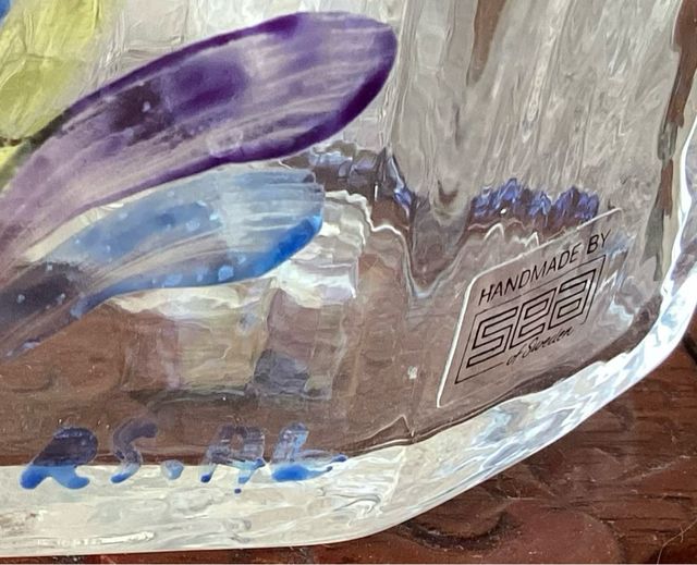 Botella Cristal Pintado a Mano By Sea of Sweden