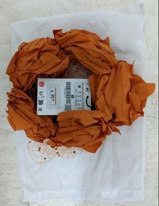 Tocado Zara Naranja y Dorado